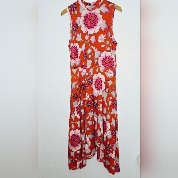 Anthropologie Maeve Clearly Dress Floral Mock Neck Size Medium - Picture 2 of 9